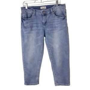 Seven7 Women's Mid Rise Easy Fit Straight Leg Denim Cropped Jeans Size 10
